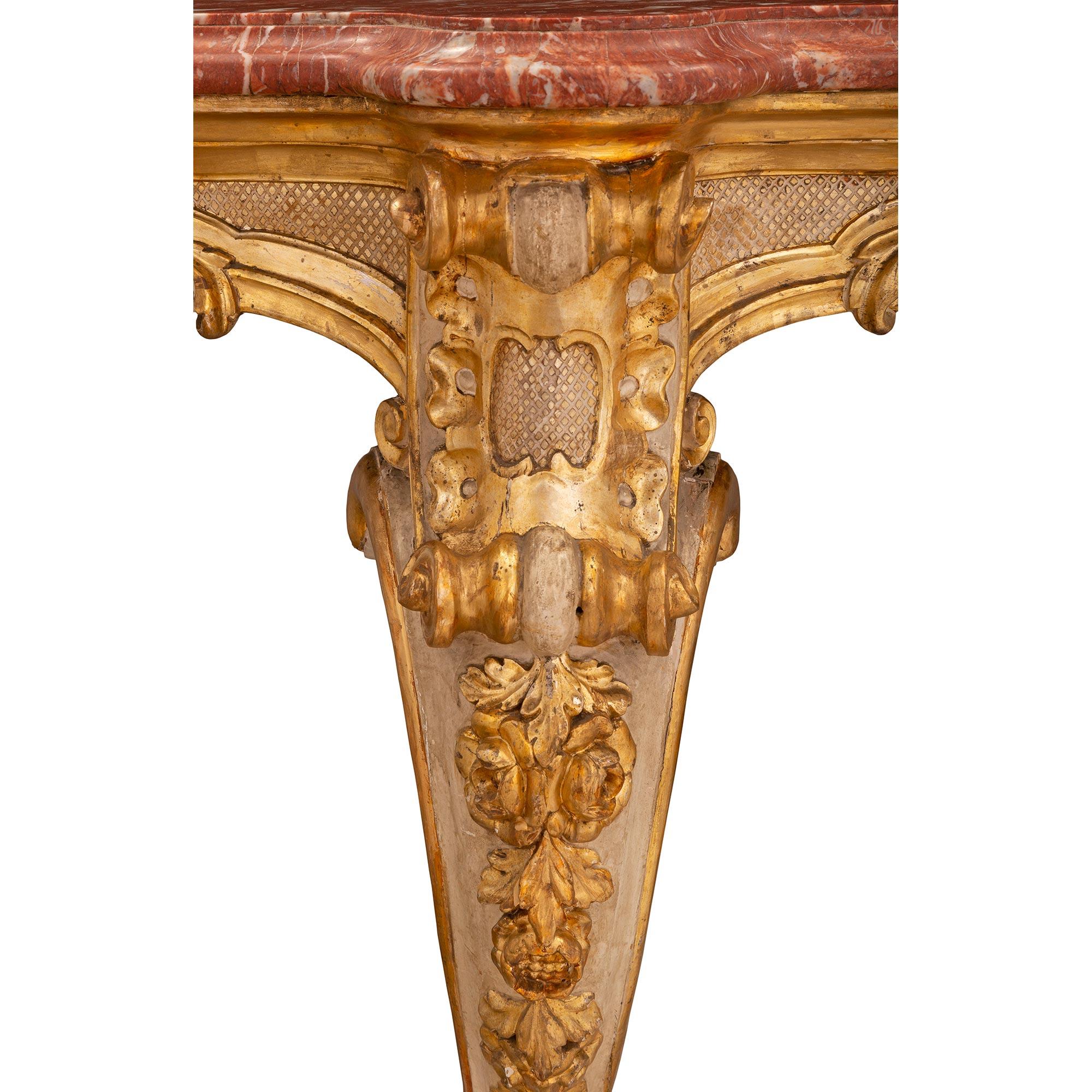 Italian Early 19th Century Mecca, Patinated, and Veneered Marble Center Table For Sale 3