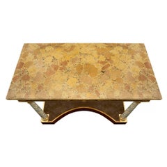 Consolle neoclassica italiana del primo Ottocento in legno dorato e scagliola