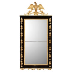 Miroir italien néo-classique du début du XIXe siècle en ébène et bois doré