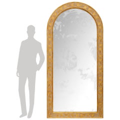 Italian early 19th century Neo-Classical st. patinated wood and Giltwood mirror
