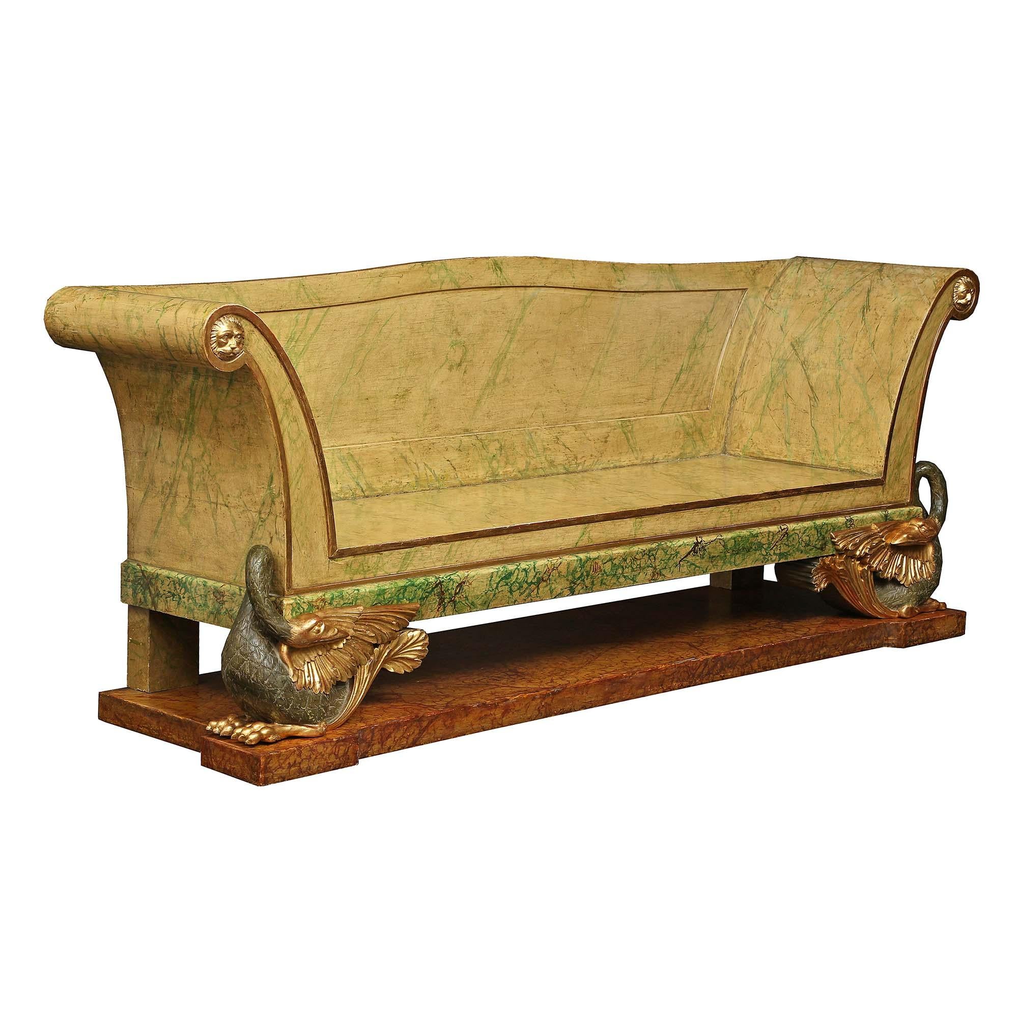 Neoclassical Italian Early 19th Century Neo-Classical St. Settee For Sale