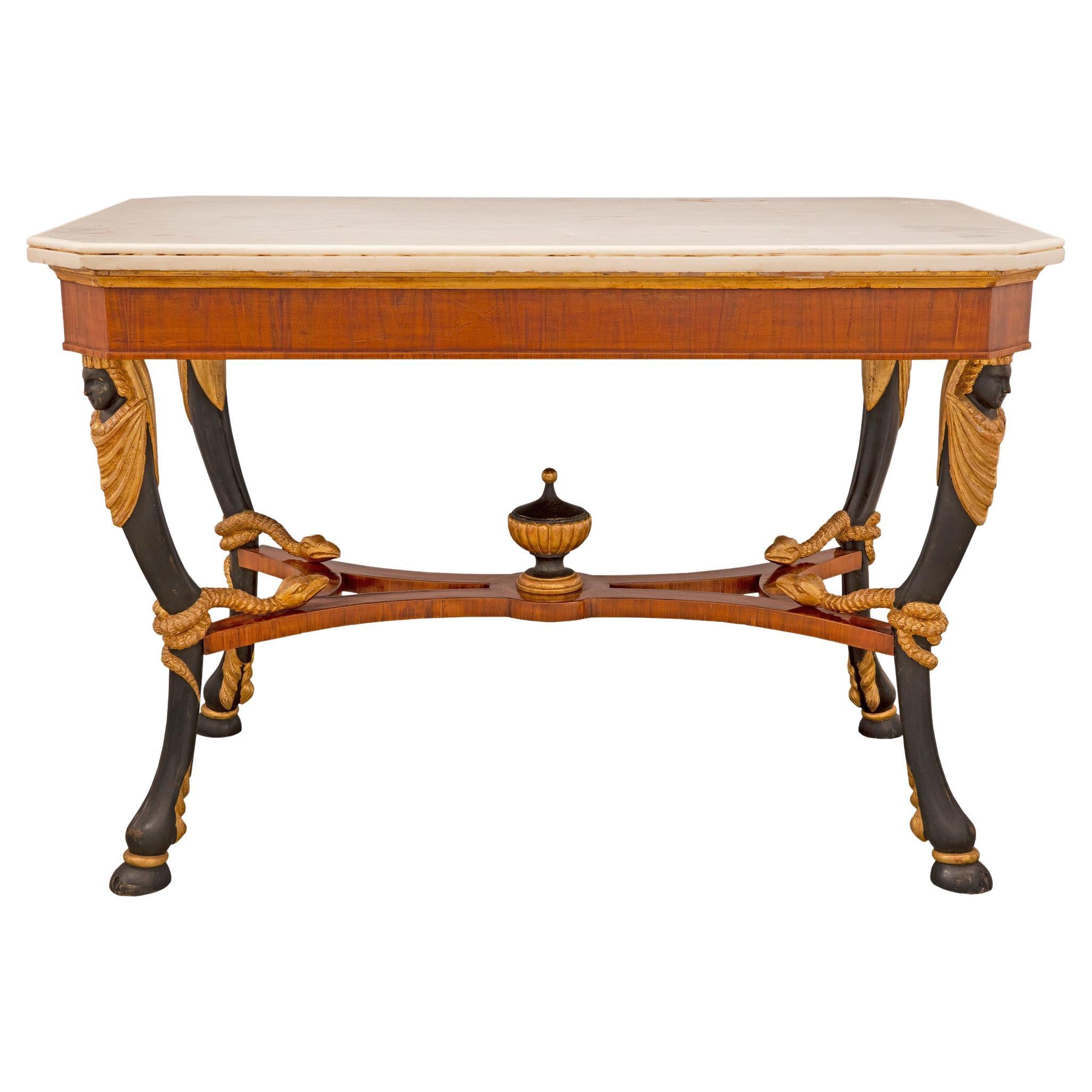 Italian Early 19th Century Neoclassical St. Center Table, from Naples