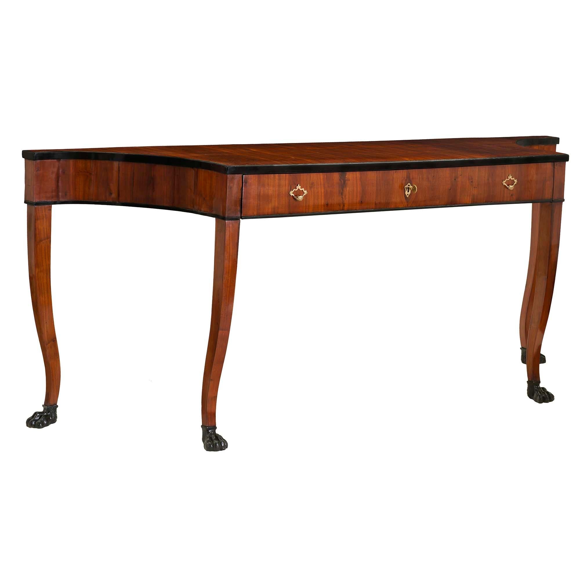 Italian Early 19th Century Neoclassical Style Mahogany and Fruitwood Console In Good Condition For Sale In West Palm Beach, FL