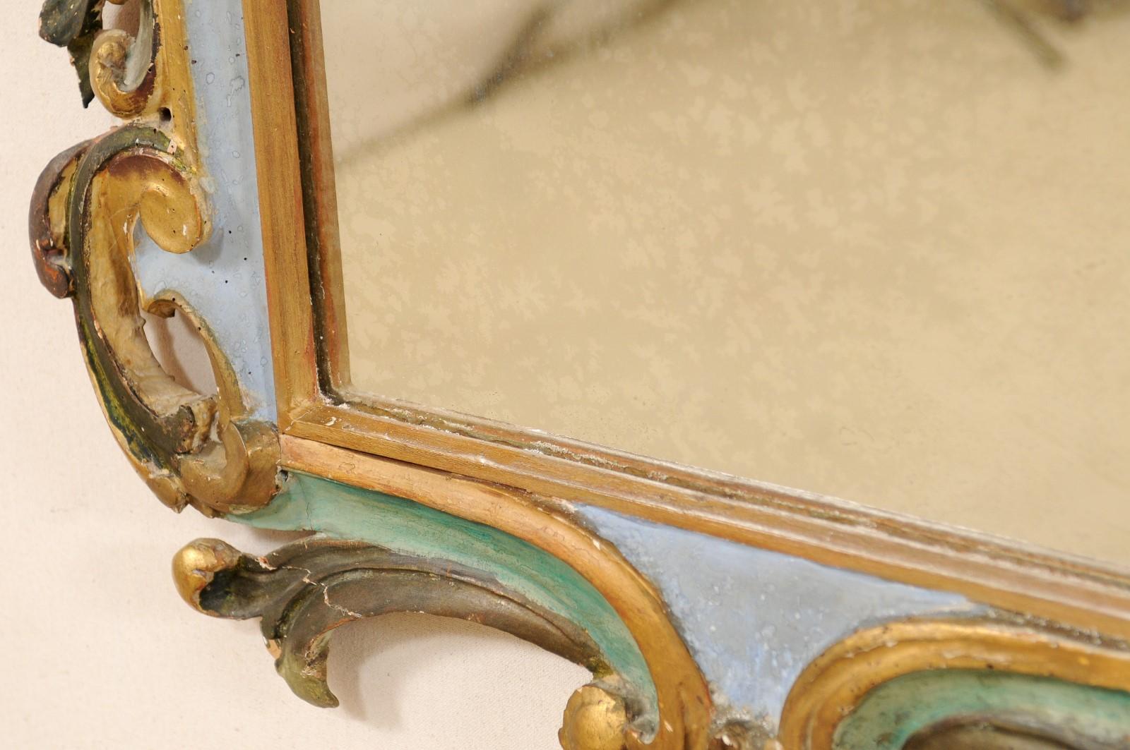 Italian Early 19th Century Rococo Style Mirror with It's Original Finish 7
