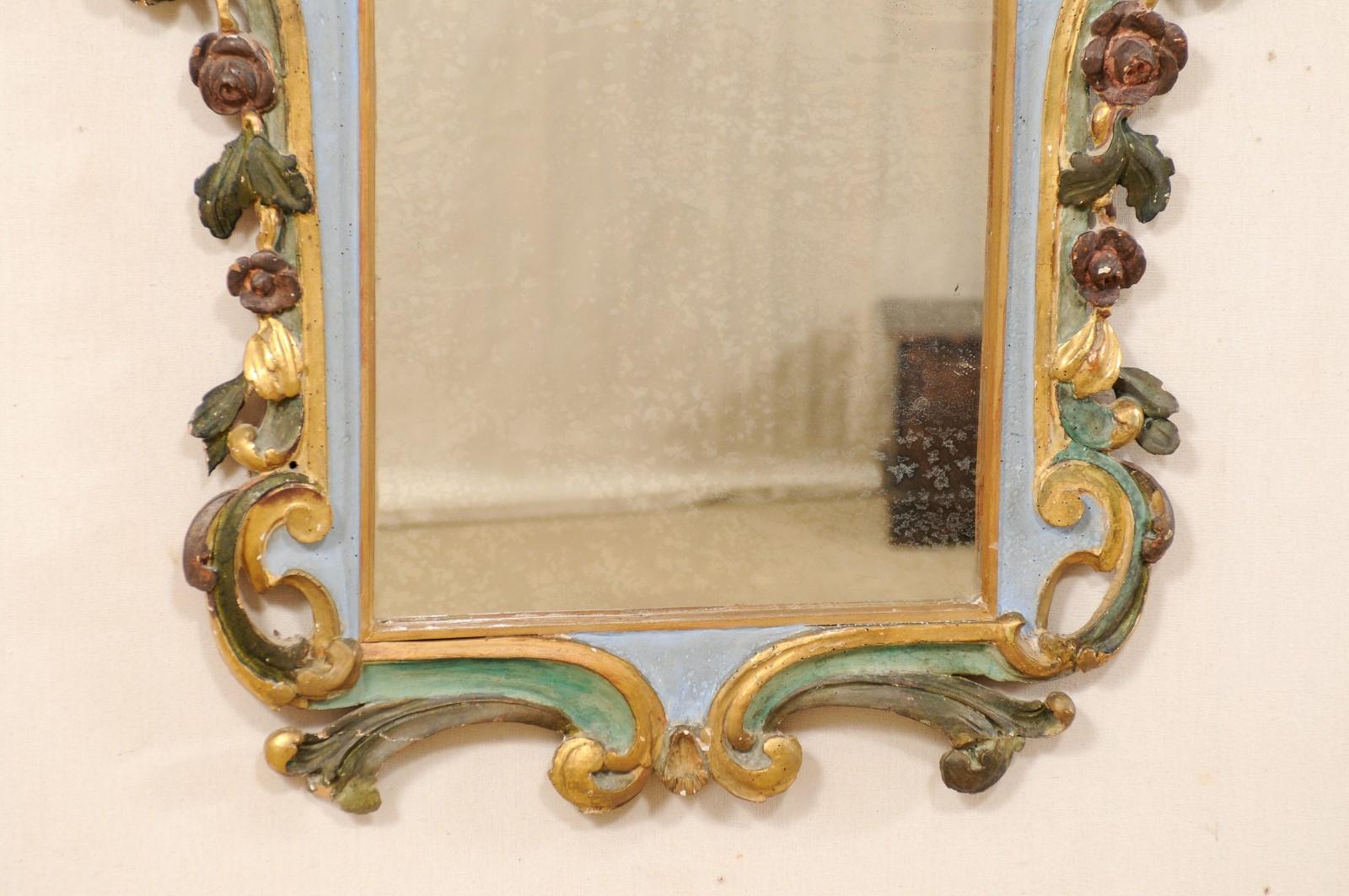 Italian Early 19th Century Rococo Style Mirror with It's Original Finish 3