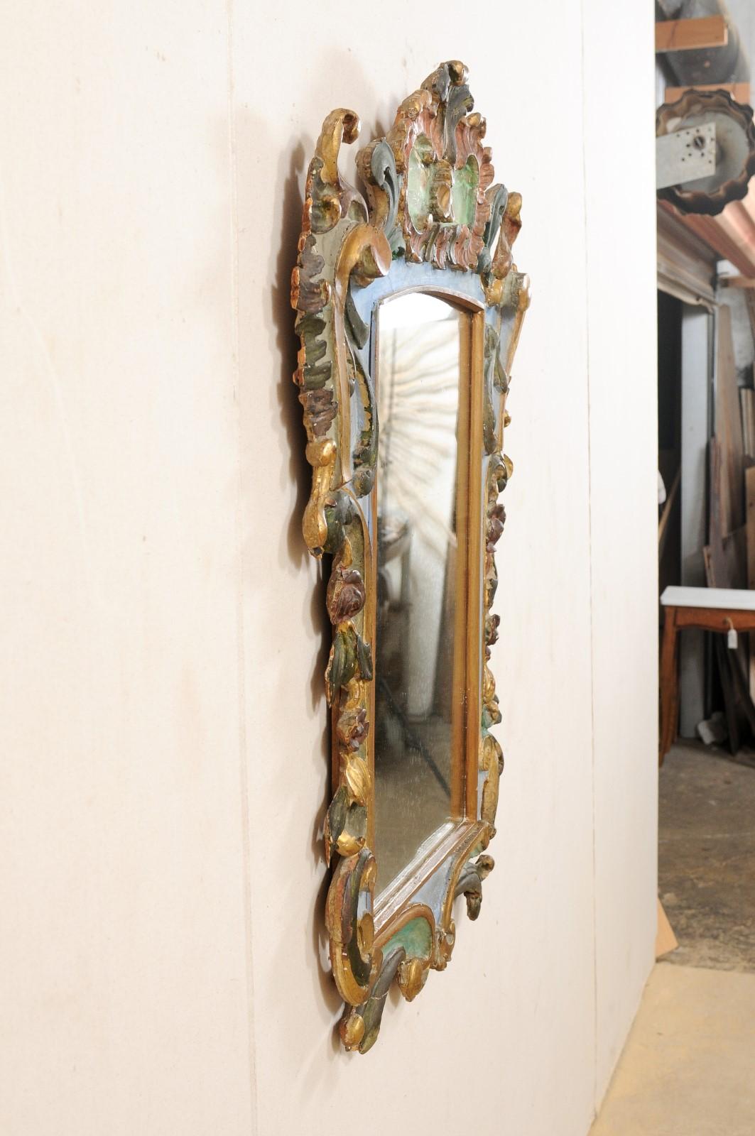 Italian Early 19th Century Rococo Style Mirror with It's Original Finish 5