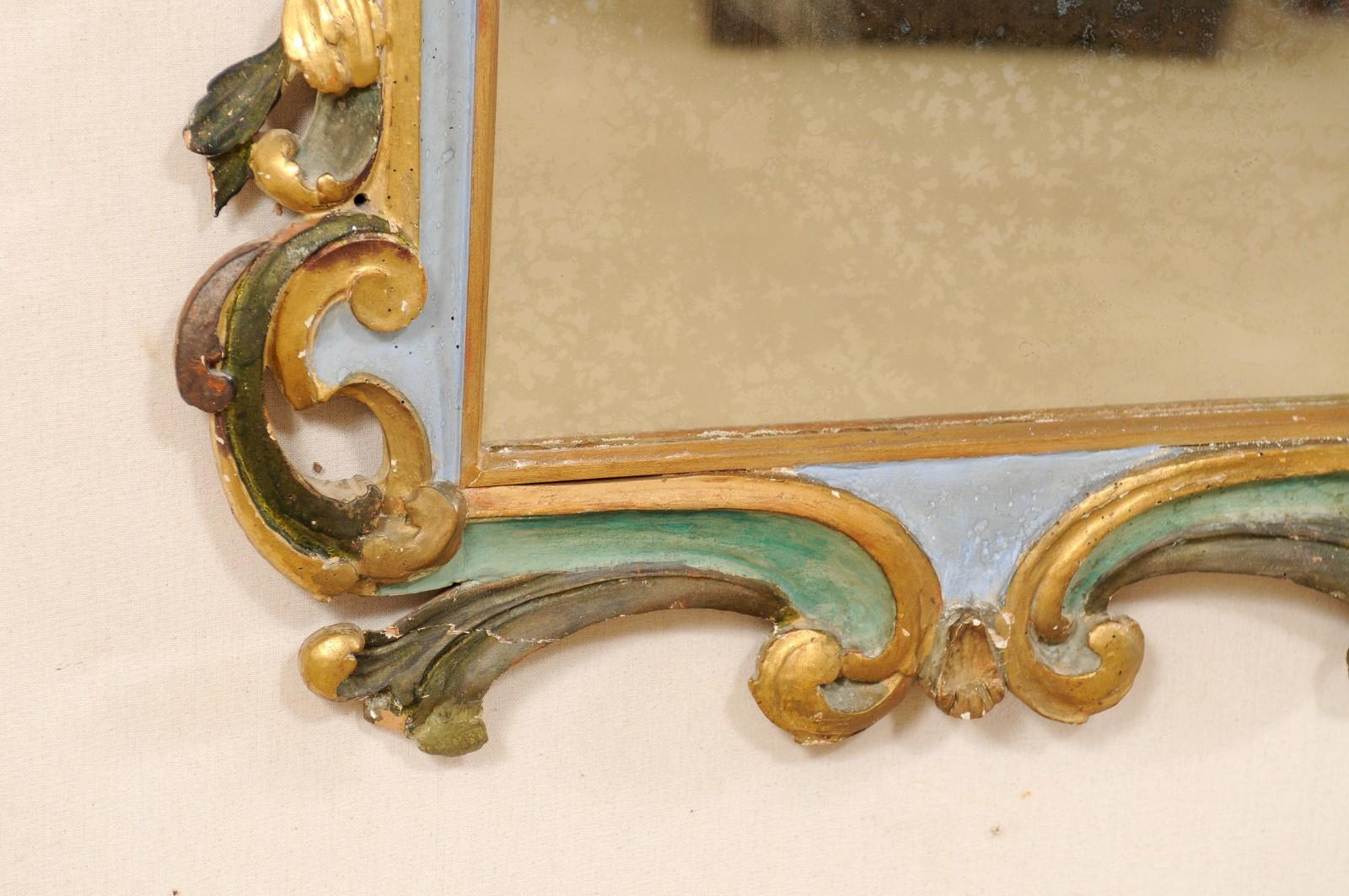 Italian Early 19th Century Rococo Style Mirror with It's Original Finish 6
