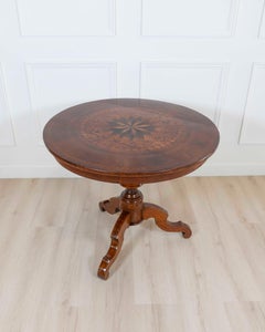 Italian Early 19th Century Round Inlaid Table