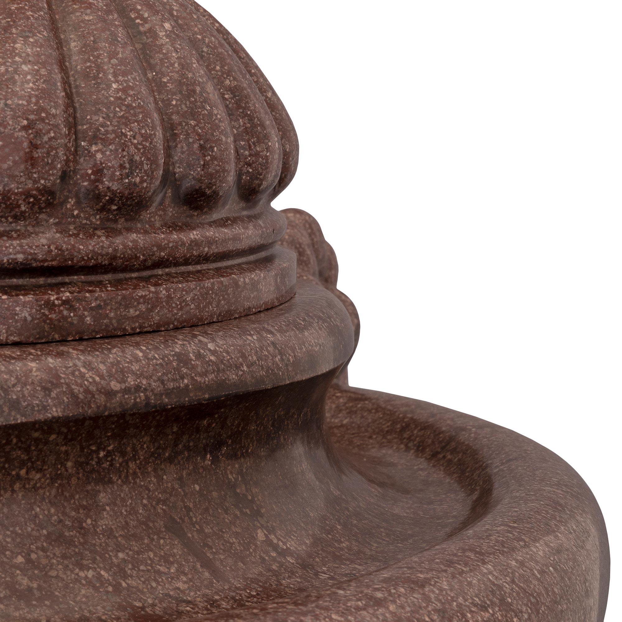 Italian Early 19th Century Solid Porphyry and Ormolu Urn, circa 1810 For Sale 3