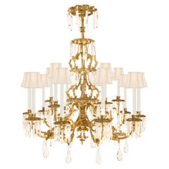 Antique Italian Early 19th Century Tuscan Giltwood Chandelier