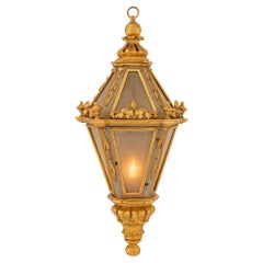 Italian Early 19th Century Venetian St. Patinated and Giltwood Lantern