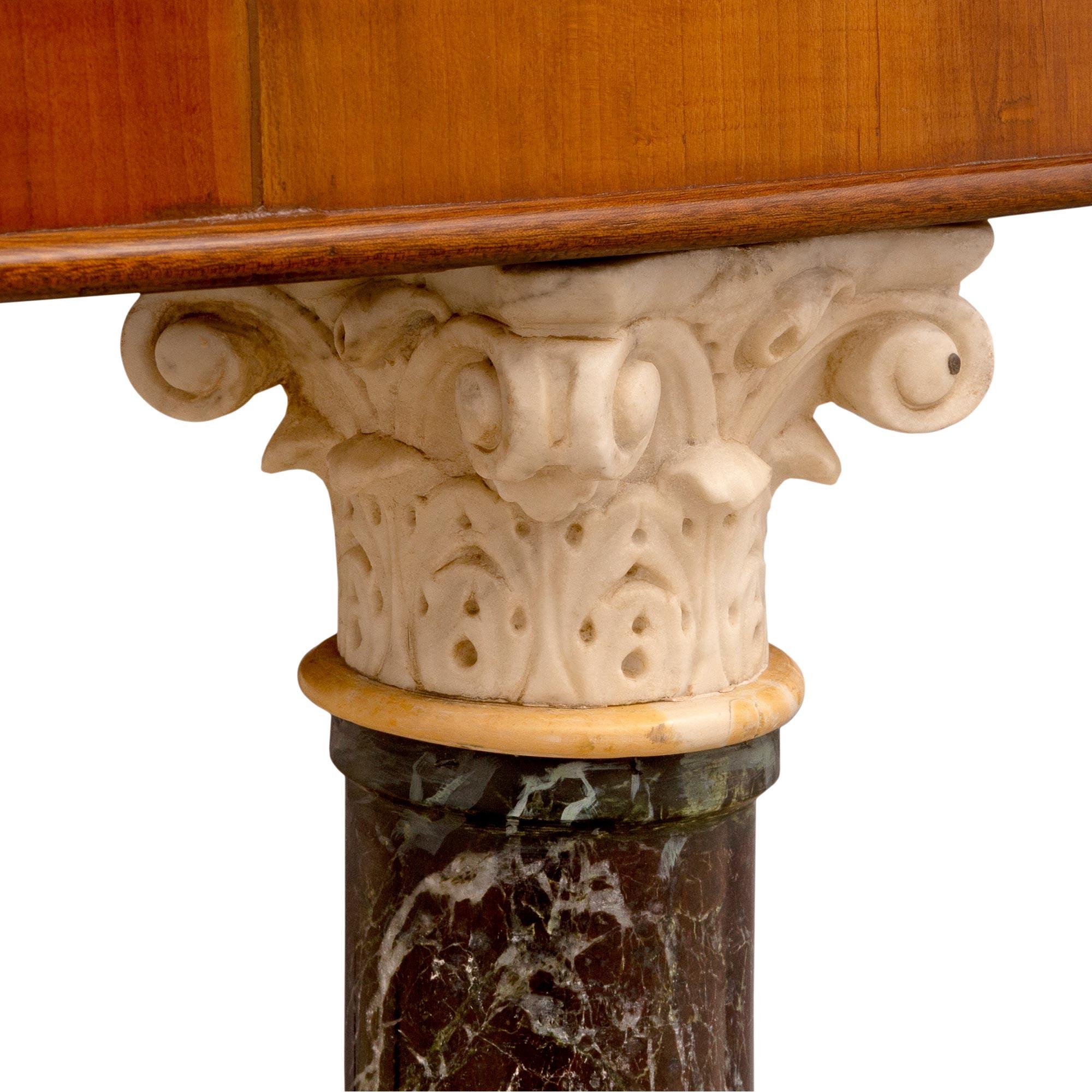 Italian Early 19th Century Walnut and Marble Center Table For Sale 2