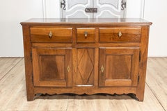 Italian Early 19th Century Walnut Three Drawers over Two Doors Buffet