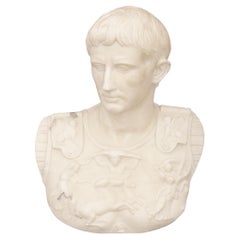 Italian early 19th century white Carrara marble bust