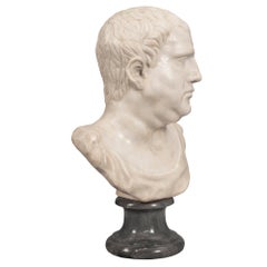 Busto in marmo bianco di Carrara dell'inizio del XIX secolo di un imperatore romano
