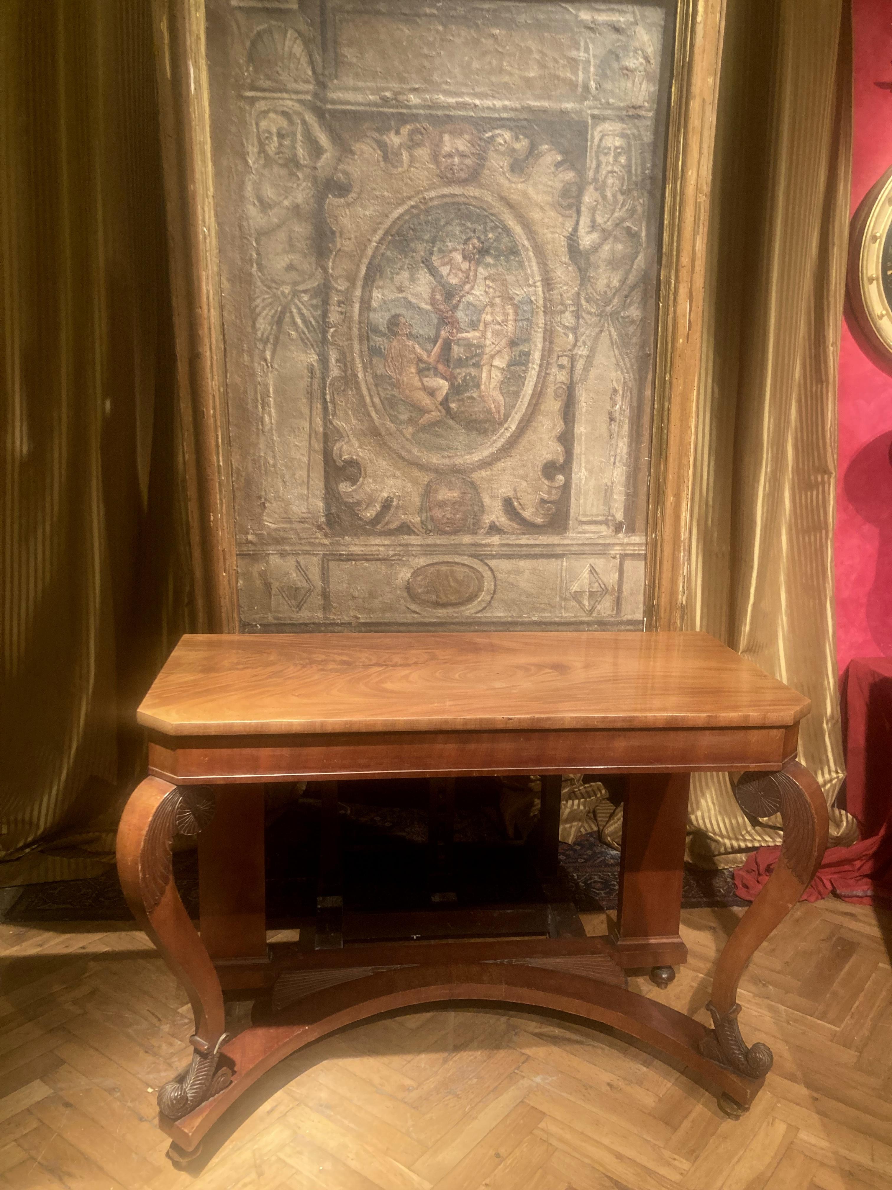 Console ou bureau en bois Art Nouveau italien du début du 20e siècle en vente 3