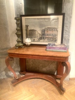Italian Early 20th Century Art Nouveau Wood Console Table or Writing Desk