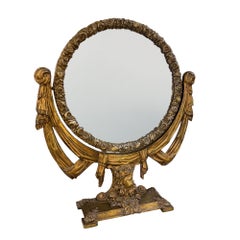 Italian Early 20th Century Carved Giltwood Dressing Table Mirror
