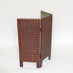 Italian Early 20th Century Foldable Colored Wicker Fire Screen