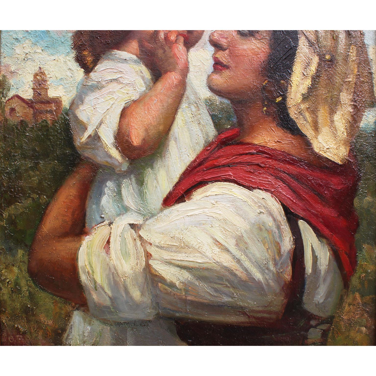 Country Italian Early 20th Century Oil on Panel 