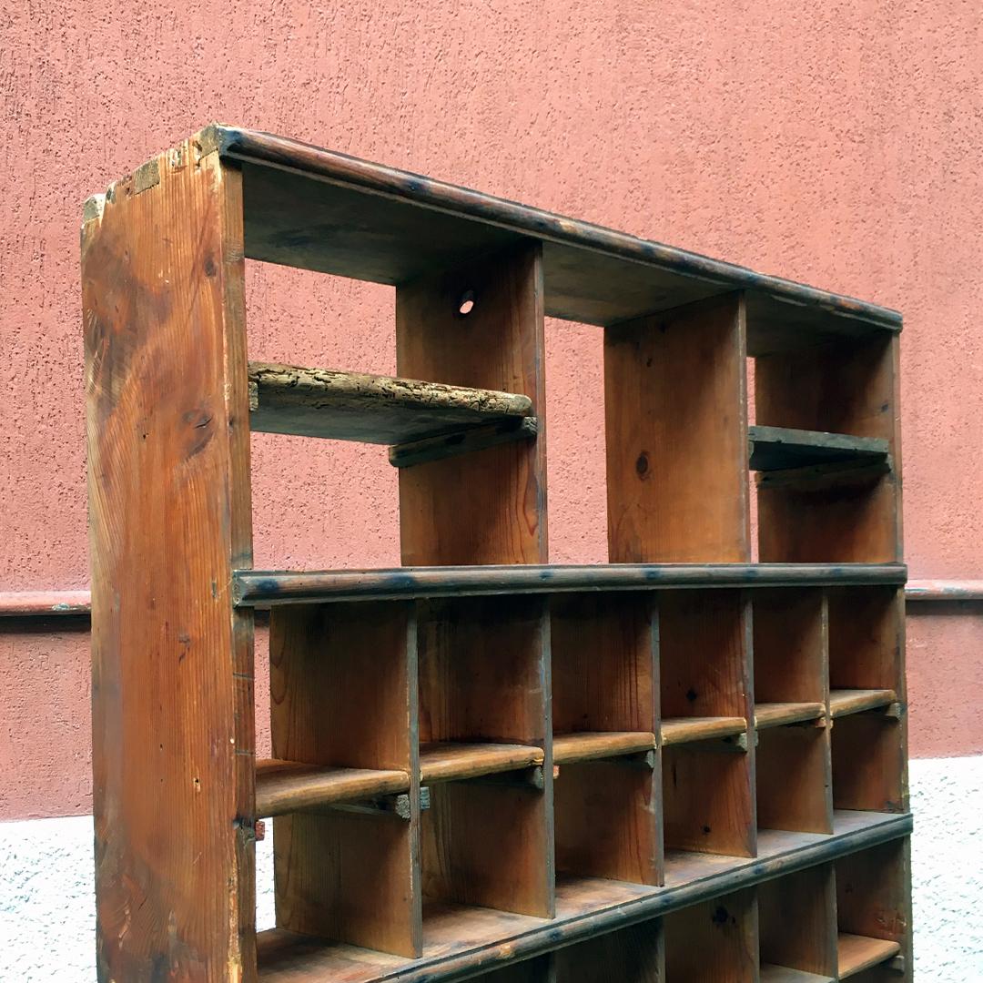 Italian Early 20th Century Shelving with Soft Wood Structure, 1900s 5
