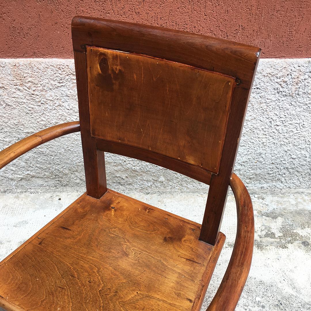 Italian Early 20th Century Walnut Chair with Armrests, 1900s 5