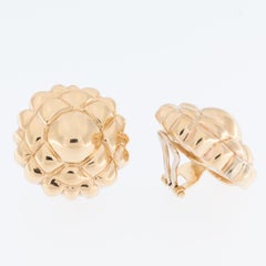 Italian Earrings Sunflower Design Yellow Gold