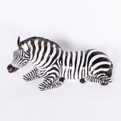 Italian Earthenware Zebra Sculpture