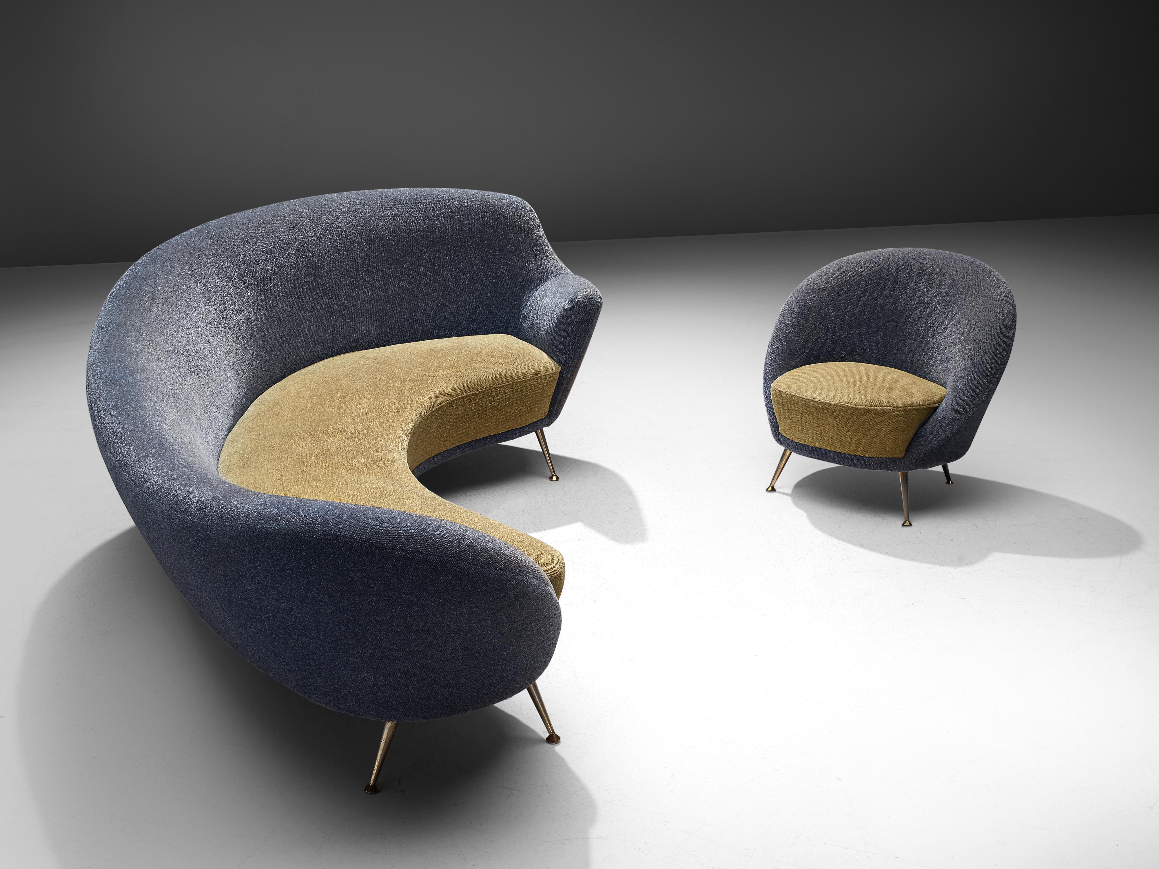 Federico Munari Lounge Chair in Delicate Two-Tone Upholstery  2