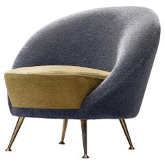 Federico Munari Lounge Chair in Delicate Two-Tone Upholstery 