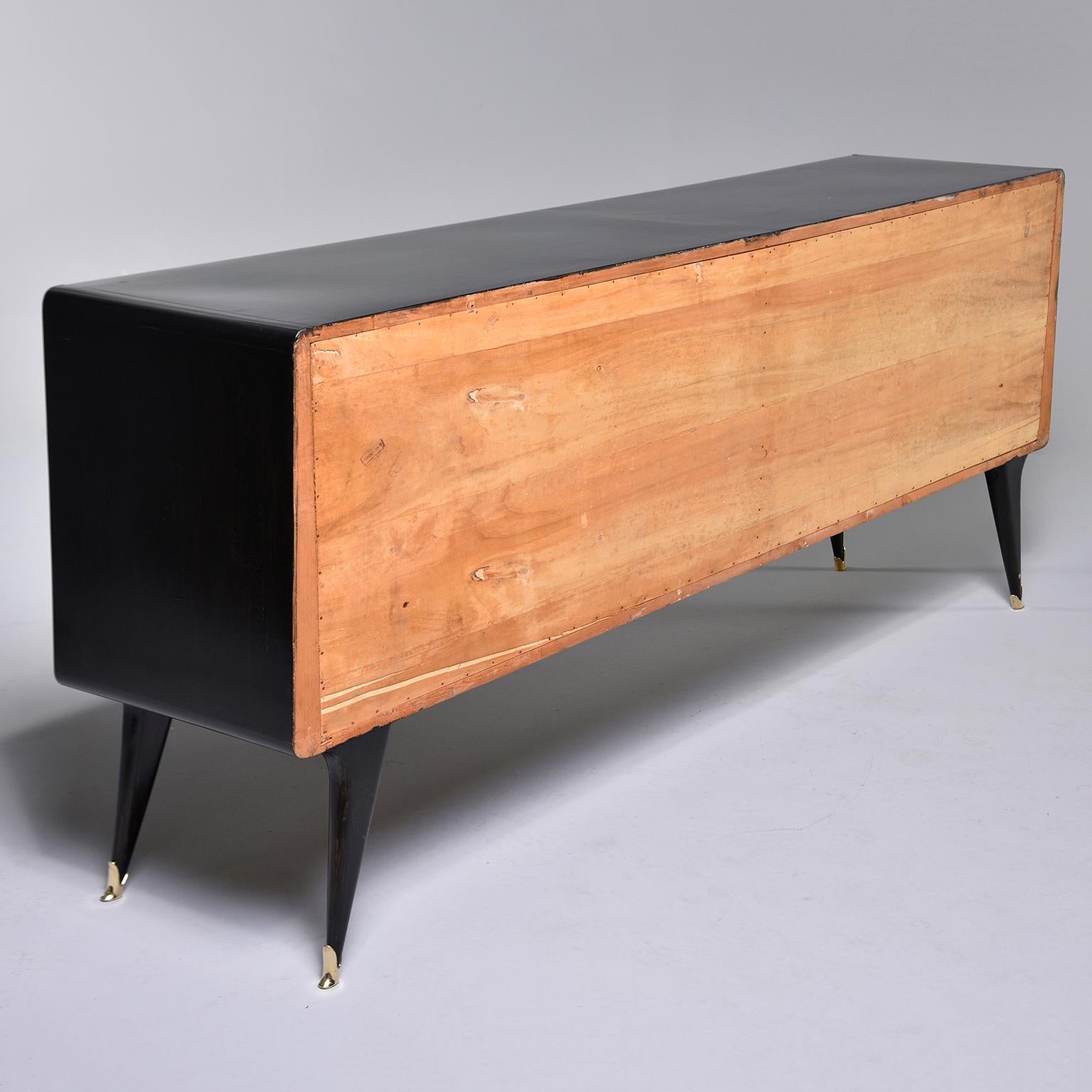 Italian Ebonised Sideboard With Elaborate Brass Knobs 7