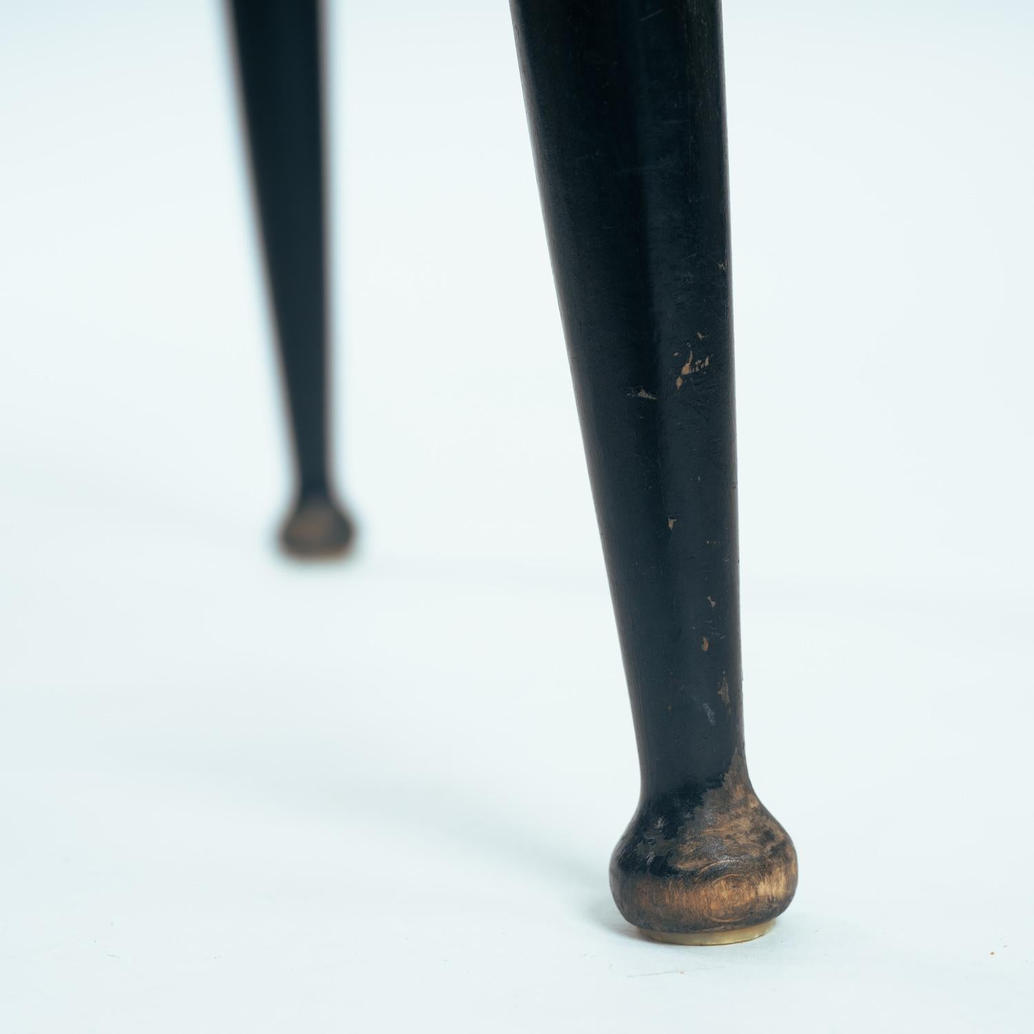 Chiavari Italienischer Stuhl mit hoher Rückenlehne aus ebonisiertem Stroh im Stil von Gio Ponti, 1950er Jahre im Angebot 2