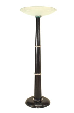 Lampade da terra italiane in Wood Ebonizzato e Cromo