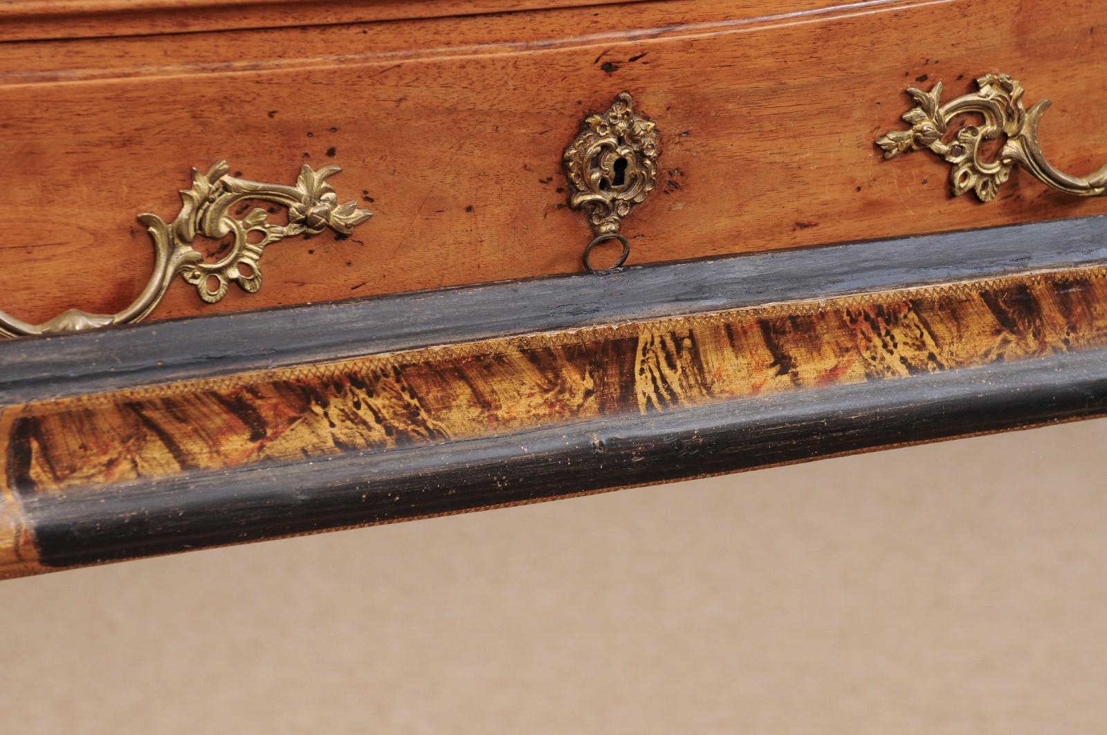 Italian Ebonized & Faux Painted Tortoiseshell Rectangular Frame with mirror For Sale 5