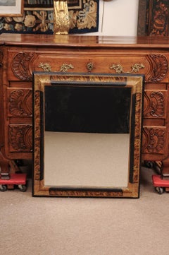 Italian Ebonized & Faux Painted Tortoiseshell Rectangular Frame with mirror