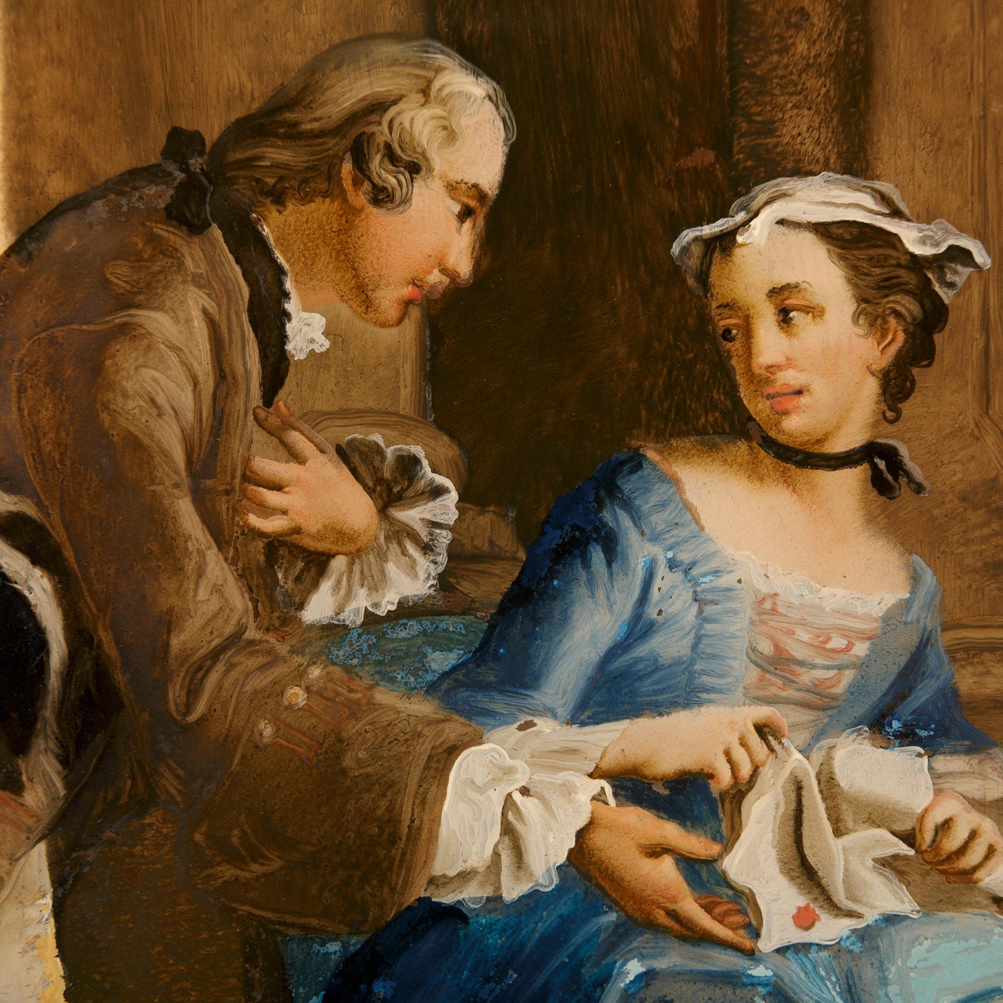 Italienisch ebonisiert Obstholz, Giltwood und Reserve auf Glas gemalt Malerei (18. Jahrhundert und früher) im Angebot