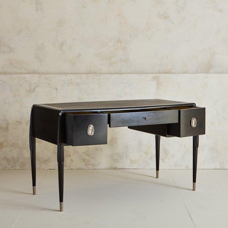 Modern Italian Ebonized Maple Wood Desk by Guido Zichele for Bloomingdales