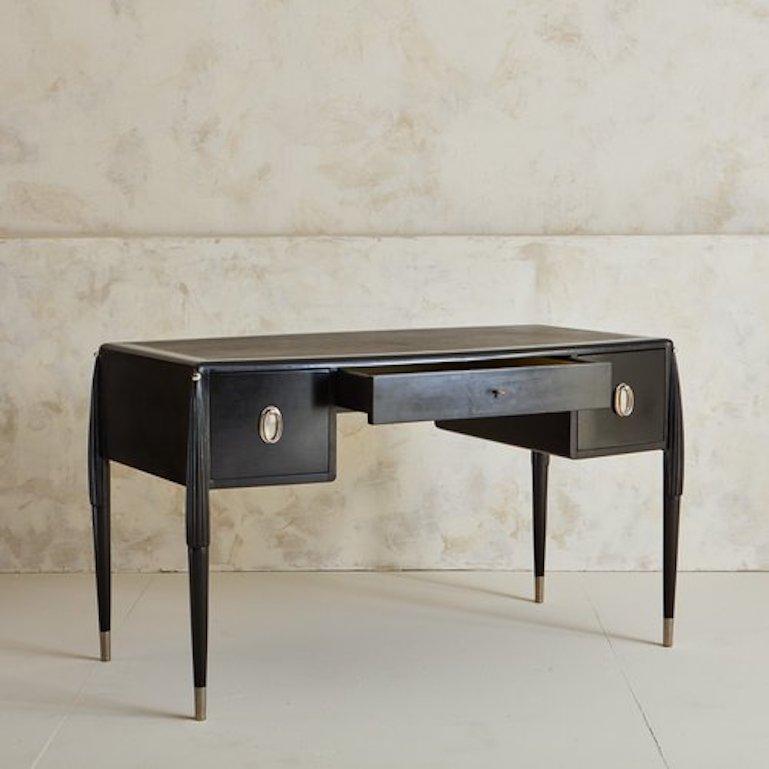 Italian Ebonized Maple Wood Desk by Guido Zichele for Bloomingdales In Good Condition In Chicago, IL