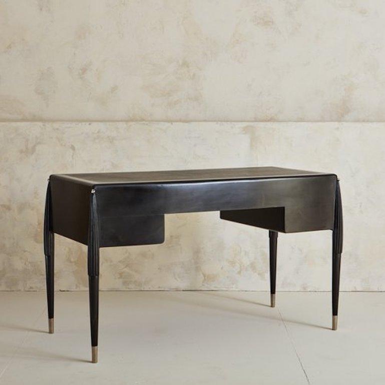 20th Century Italian Ebonized Maple Wood Desk by Guido Zichele for Bloomingdales