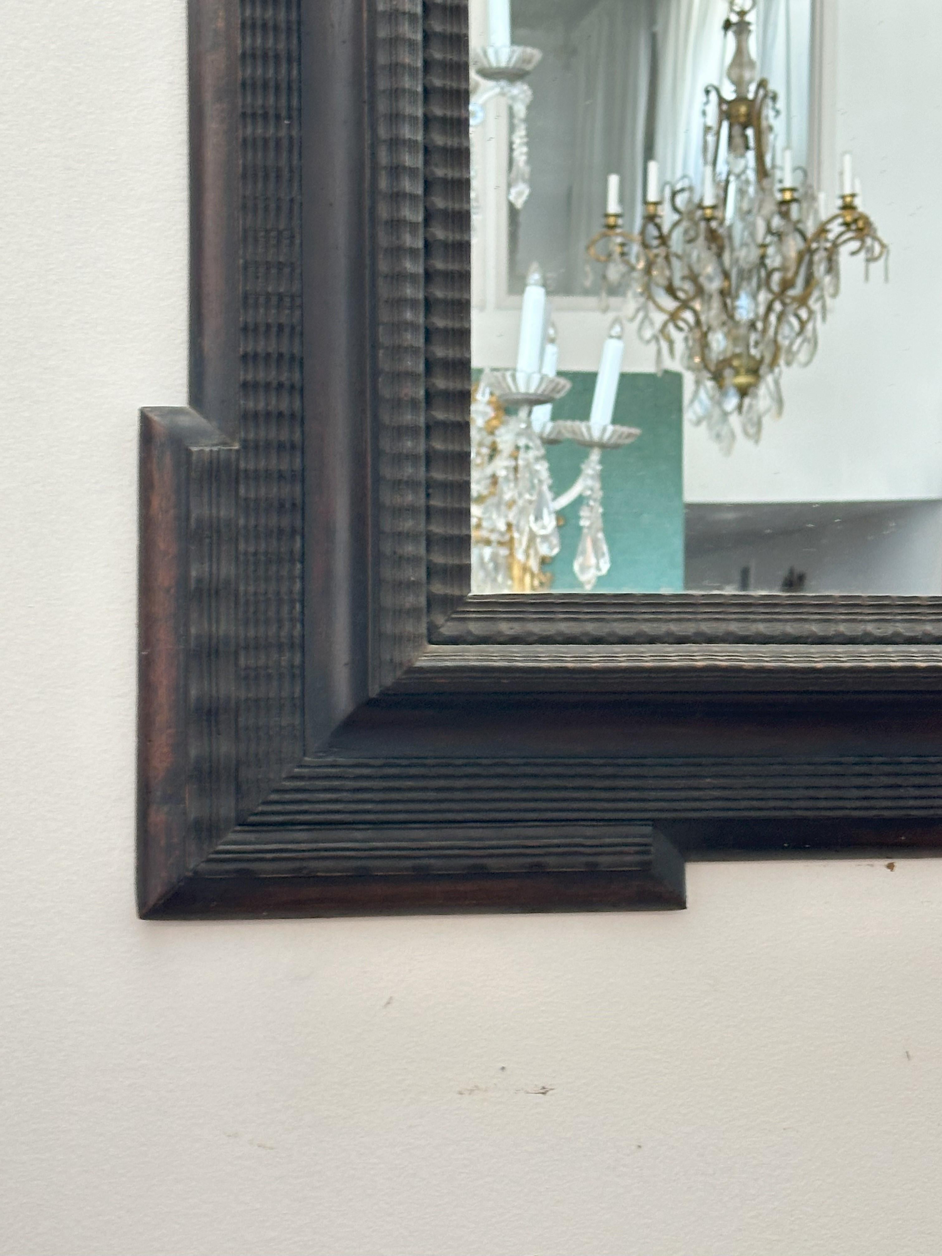 Wood Italian Ebonized Mirror - Circa 1880 For Sale