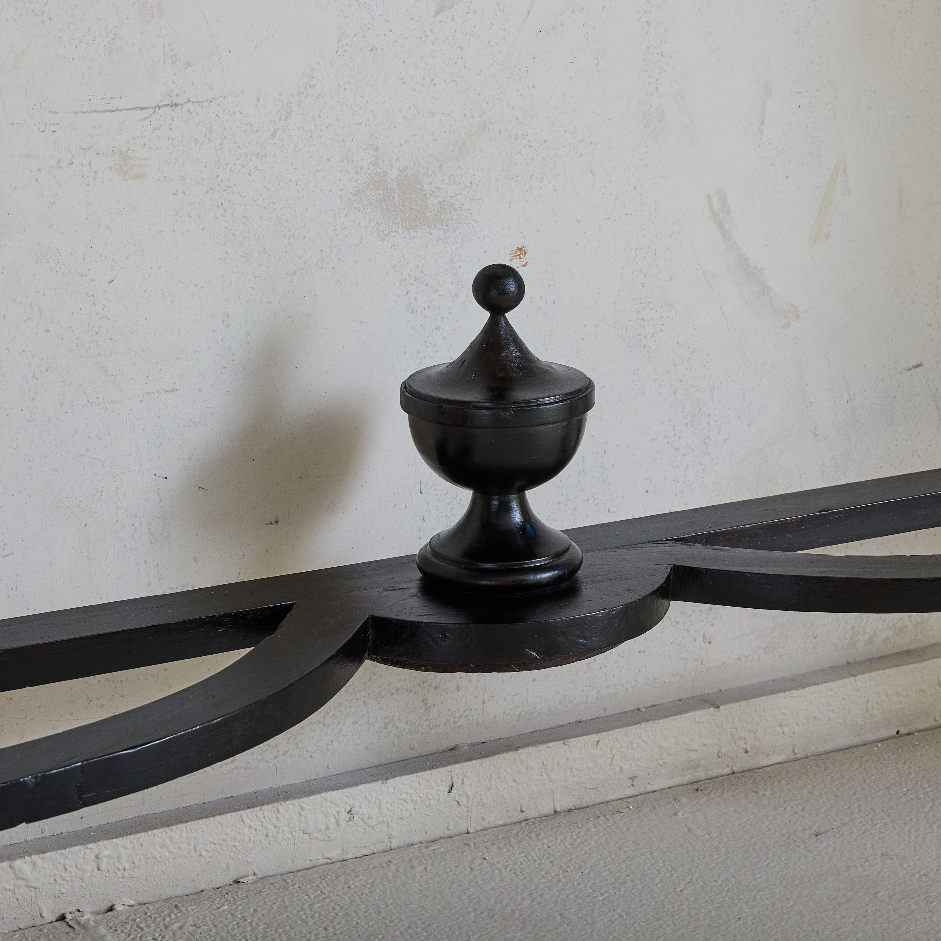 Italian Ebonized Wood + Marble Console Table, 18th Century For Sale 2