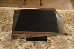 Italian Ebony and Slate Mid Century Coffee Table Attributed to Tobia Scarpa