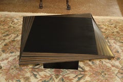Italian Ebony and Slate Mid Century Coffee Table Attributed to Tobia Scarpa