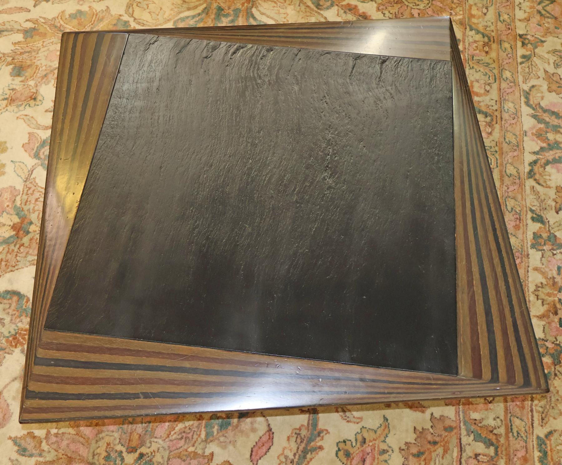 Italian Ebony and Slate Mid Century Coffee Table Attributed to Tobia Scarpa For Sale 4