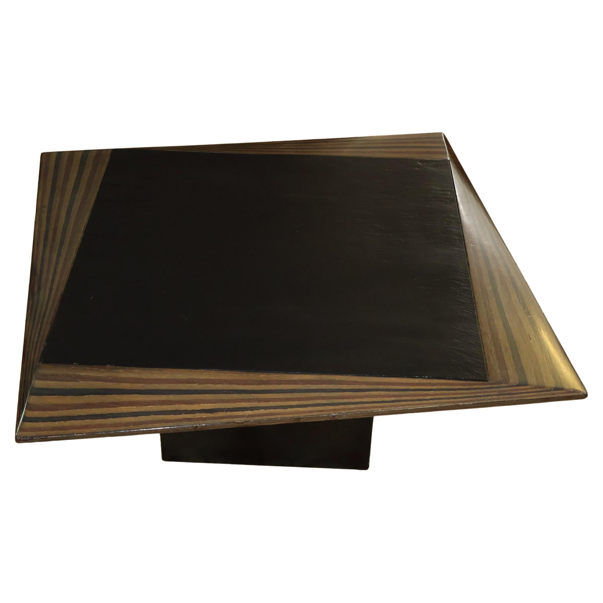Italian Ebony and Slate Mid Century Coffee Table Attributed to Tobia Scarpa