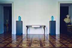Italian Ebony & Maple Writing Desk, 21st Century — Inside Story by Ivan Paradisi