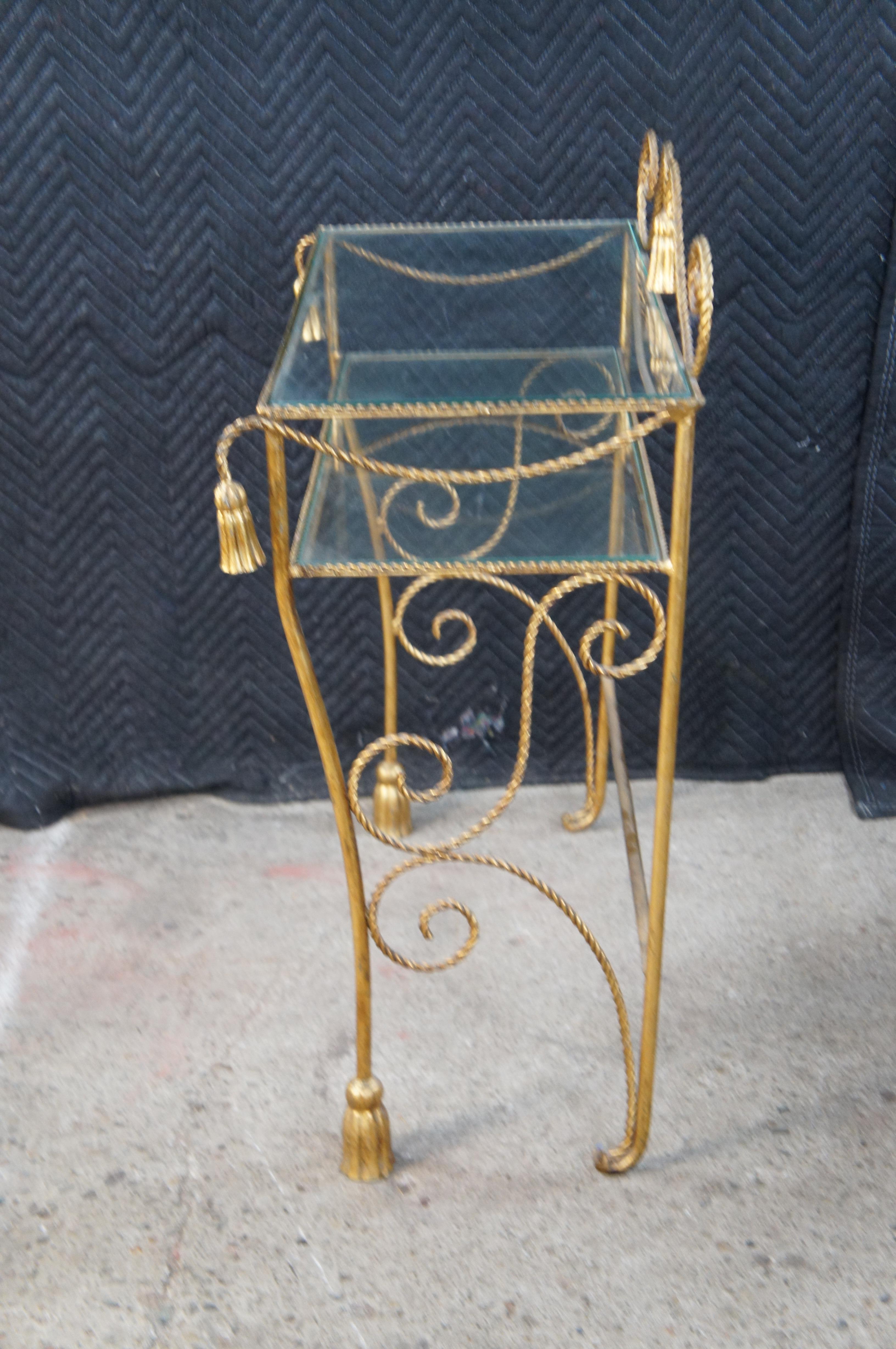 Italian Edward P Paul Hollywood Regency Rope Tassel Vanity Table Stool Mirror For Sale 4