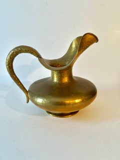 Italian Egidio Casagrande Hammered Brass Pitcher