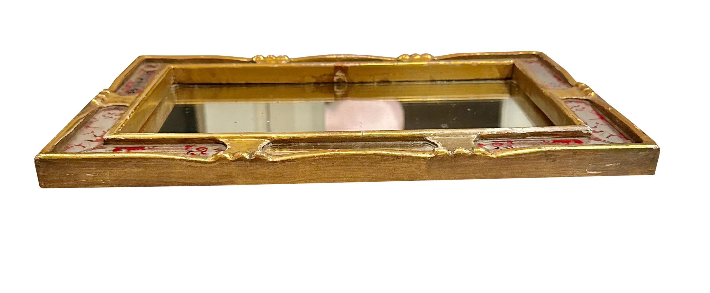 Italian Eglomise Gold and Gilt Tray In Good Condition For Sale In Tampa, FL