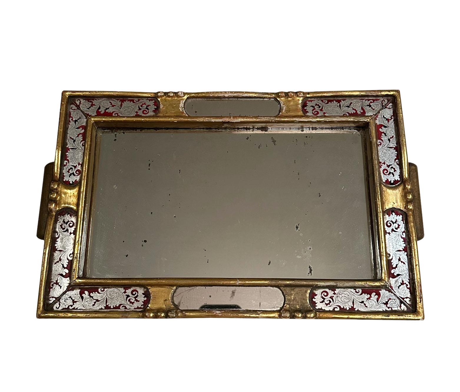 Italian Eglomise Gold and Gilt Tray For Sale 2